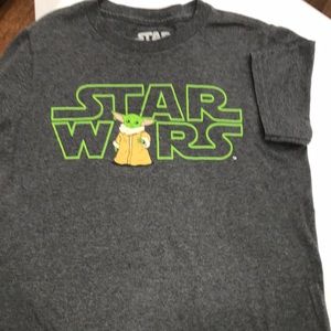 STAR WARS T SHIRT. Size L. BOYS GRAY N COLOR W LIME GREEN OUTLINE. May b copy